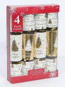 White With Gold & Gold With White Christmas Tree Bon Bons - 4 x 30cm