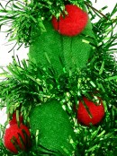 Christmas Tree Hat Hairpin With Tinsel, Balls & Star Decorations - 15cm