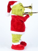 Mr Grinch Playing The Trombone In A Santa Suit Christmas Animation - 32cm