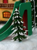 Fun Slide & Merry-Go-Round At Santa's Workshop Christmas Village Scene - 23cm