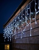 360 Snowing Cool White LED Icicle Lights 5 Speed With Static | 8m