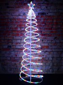 1.8m Multi Colour LED Rope Light 3D Spiral Outdoor Christmas Tree