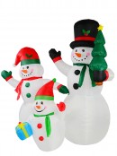 The Joyous Snowman Family Illuminated Christmas Inflatable Display - 2.2m
