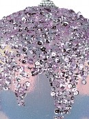 12cm Pink Christmas Ball Bauble With Sequin Icicle Decoration