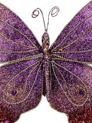 Purple To Pink Glitz & Glamour Bejeweled Butterfly Christmas Critter Pick - 52cm