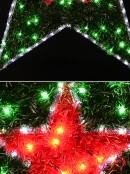 Red & Green Tinsel With Cool White LED Star Rope Light Silhouette - 95cm