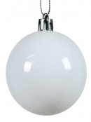 White Gloss & Clear With White Frost Christmas Bauble Decorations - 6 x 60mm