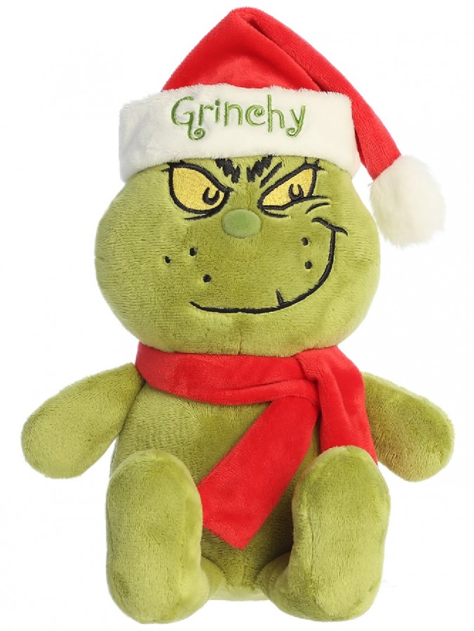 Official Dr. Seuss Grinchy Sitting Plush Toy With Mischievous Smirk  | 20cm