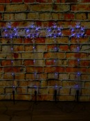 4x 67cm Blue LED Snowflakes Solar Path Light Set