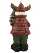 Nordic Resin Reindeer Decor Holding Tree & Gift - 62cm