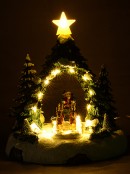 24cm Santa, Sleigh & Reindeer Animated & Musical LED Christmas Village Scene