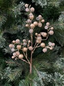 61cm Bronze, Beaded & Diamante Berries Spray Long Christmas Stem