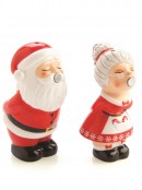 Kissing Santa & Mrs Claus Christmas Salt & Pepper Shakers - Set of 2