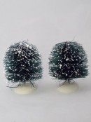 Snow Tipped Green Pine Trees Figurine Set - 9 Pieces