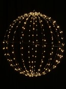 Warm White Seed Light LED Hanging 3D Black Sphere Light Display - 50cm