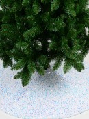 1m Iridescent Sequins On White Plush Faux Suede Like Christmas Tree Skirt