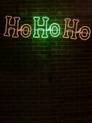 Red & Green ' Ho Ho Ho ' Neon Christmas Light Display Silhouette - 2.5m