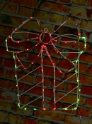 48cm Outdoor Christmas Present & Bow LED Noodle Rope Light Motif