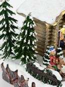 Santa Workshop Illuminated & Animated Battery Christmas Village Scene - 24cm