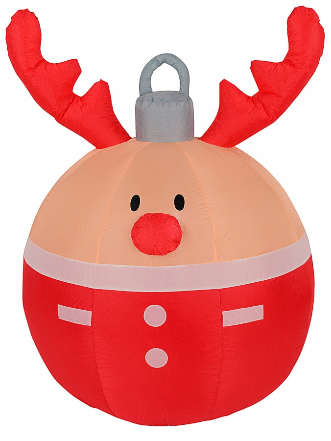 1.2m Adorable Reindeer Bauble Illuminated Christmas Inflatable