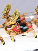 Santa, Sleigh & Reindeers In Snow LED Battery Christmas Village Figurine - 22cm