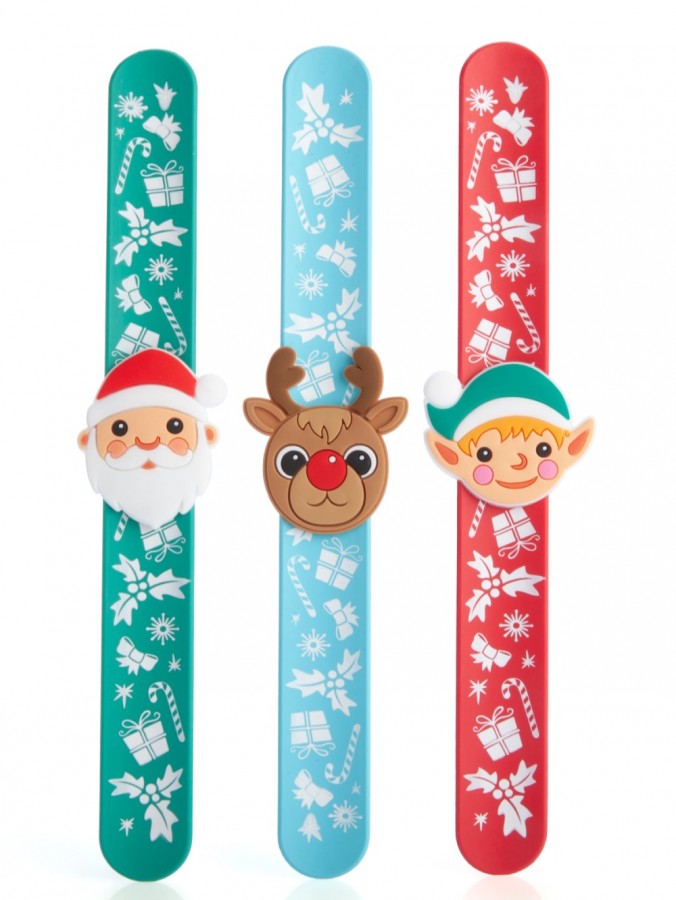 Assorted Cute Santa, Elf & Reindeer Christmas Snap Wristband