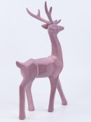 Lilac Modern Chic Standing Flocked Christmas Reindeer Ornament - 47cm