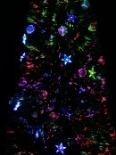 Multi Colour Fibre Optic Christmas Tree With Baubles, LED Stars & 90 Tips - 90cm