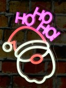 26cm Santa & Ho Ho Ho Indoor Neon LED Display On Acrylic Board