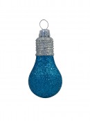 Glittered Lime Green & Turquoise Light Bulb Decorations - 4 x 70mm