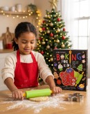 Kids Christmas Baking & Cookie Cutter Kit With 48-Page Recipe Book | 11 Pieces