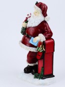 Classic Santa Claus & Mail Post Box Decorative Resin Statue Ornament - 33cm