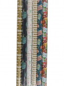 Assorted 3m x 70cm Christmas Decor, Icon & Motto Paper Gift Wrap