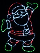 Red & Cool White LED Jolly Posing Santa Twinkle Light Display Silhouette - 1m