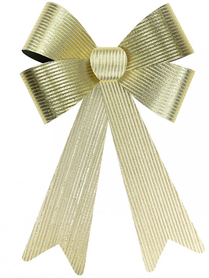 45cm Large Gold Glitter Thread Stripe Christmas Bow