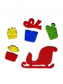 Santa With Christmas Presents & Sleigh Gel Window Cling Decoration - 20cm