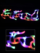 Illuminated Multi Colour Sleigh & Two Reindeer Silhouette - 57cm