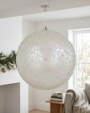 Clear Iridescent Beaded Monumental Large Display Bauble | 30cm
