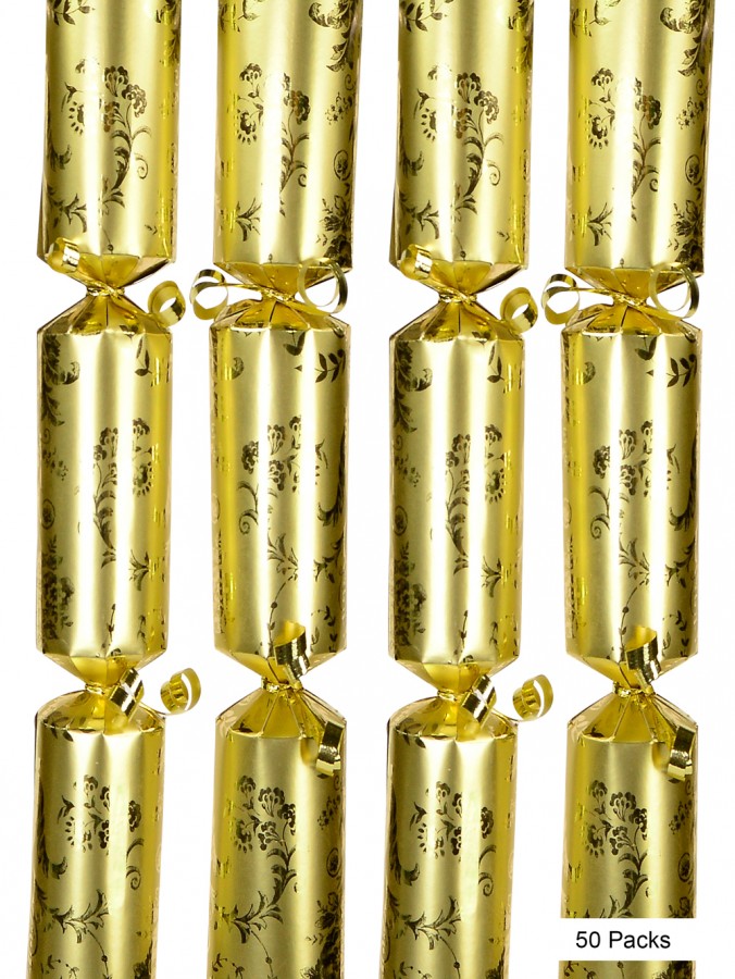 Shiny Gold Fluer De Lis Pattern On Gold Bulk Christmas Bon Bons - 50 x 28cm
