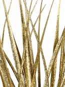 Gold Grass Bush Embellished With Gold Glitter Christmas Stem Pick - 22cm Wide