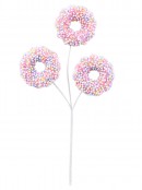 46cm Pink Doughnuts With Mixed Pastel Sprinkles Icing Long Christmas Stem