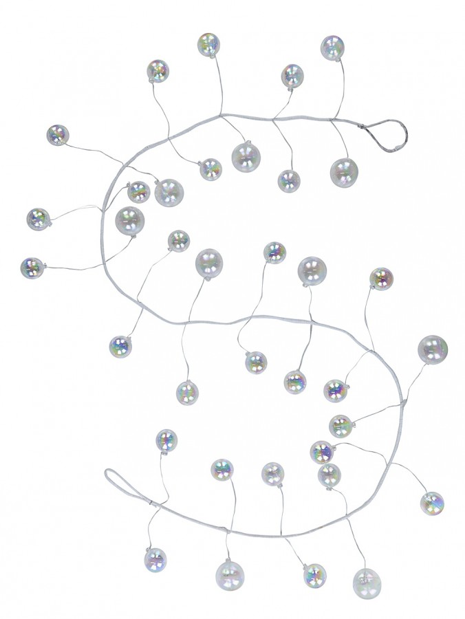 1.8m Clear Iridescent Soap Bubble Look Bauble Christmas Vine Garland
