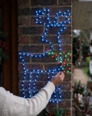 Reindeer With Twinkle Scarf On Black Frame Outdoor LED Light Display | 60cm