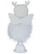 Whimsical Frost Angel With Silver Antlers Tabletop Figurine | 19cm