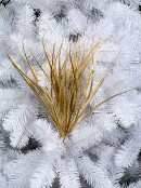 Gold Grass Bush Embellished With Gold Glitter Christmas Stem Pick - 22cm Wide