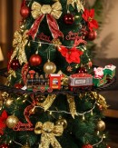 Santa Christmas Train In Your Tree | 12 Piece Set With Headlight & Tree Clamp