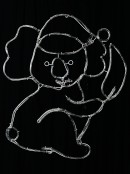 85cm Koala & Gum Leaf With White, Red, Blue & Green LED Rope Light Display 