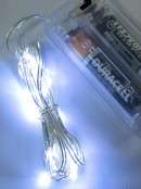 20 Cool White LED Micro Bulb Battery String Lights - 1m