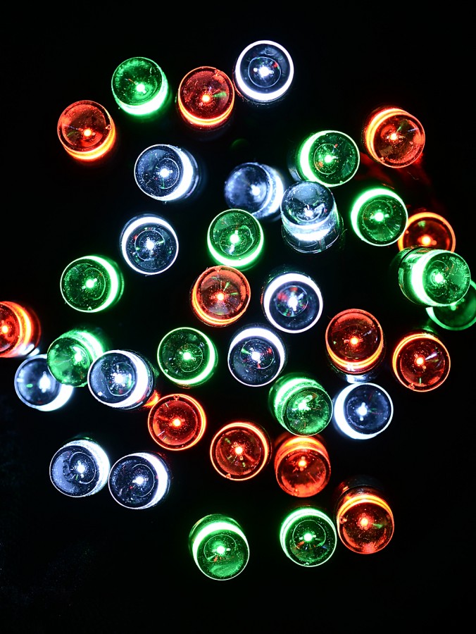 500 Multi Christmas Colours LED Concave Bulb Fairy String Lights - 25m