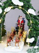 24cm Santa, Sleigh & Reindeer Animated & Musical LED Christmas Village Scene